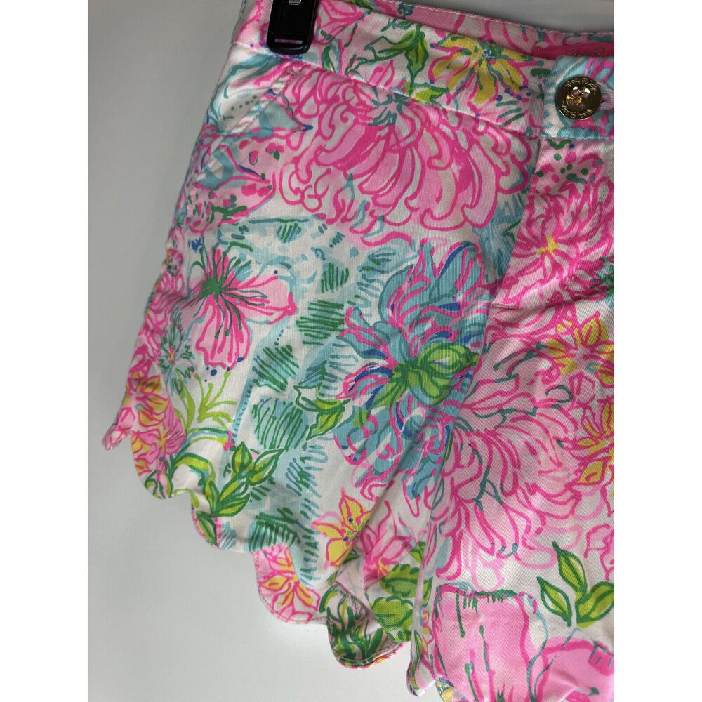 Lilly Pulitzer Buttercup Scalloped Shorts Multi-Color Floral Women's Size 2 - Picture 7 of 8